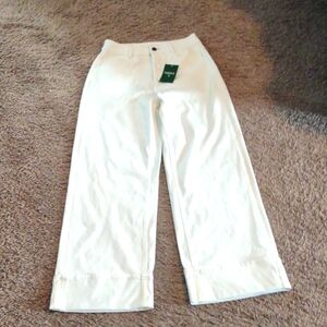 NWT Halara white cuffed hem jeans size small Tall